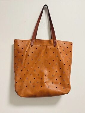 Madewell Tan Perforated Leather Tote Bag